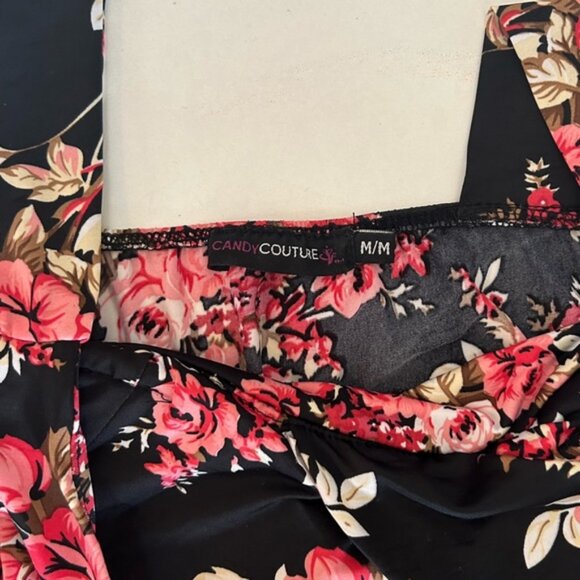 CANDY COUTURE FLORAL SUMMER MINI DRESS ASSYMETRICAL HEM in size medium - Picture 8 of 8